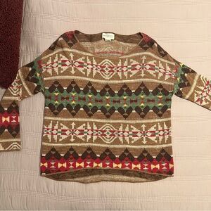 Denim & Supply Ralph Lauren Multicolor Patterned Sweater Aztec Southwestern
